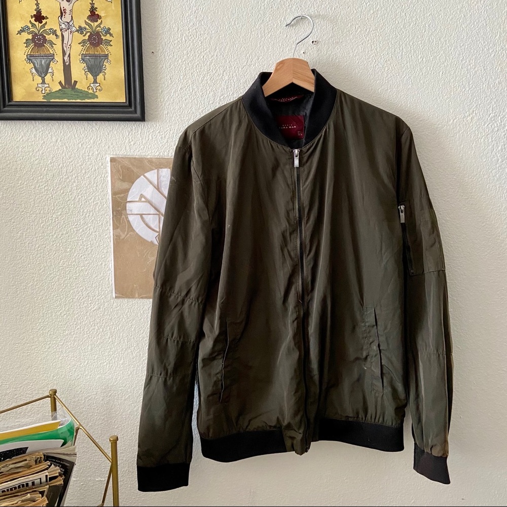 Army green bomber jacket from Zara